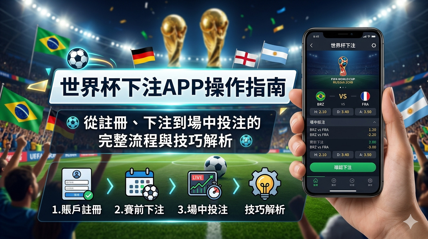 世界杯下注APP操作指南：從註冊、下注到場中投注的完整流程與技巧解析